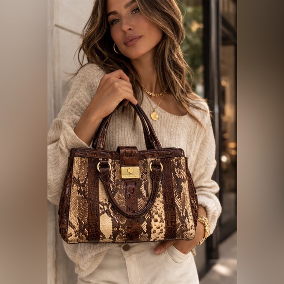 Brahmin Handbags - Brahmin Annabelle Rare Tri-texture Anaconda Satchel